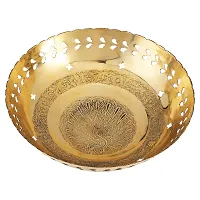 BulkySanta Brass Fruit Bowl with Hand Engraved Design (Size - 7 inches Approx.)-thumb3