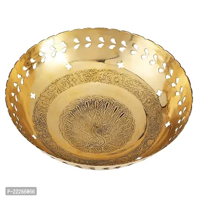 BulkySanta Brass Fruit Bowl with Hand Engraved Design (Size - 7 inches Approx.)-thumb4