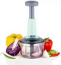 Push Chopper with 3 Blade, 2 in 1 Chop  Bland, Vegetable and Fruit Cutter Chopper-thumb2