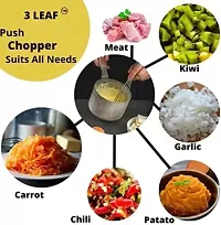 Push Chopper with 3 Blade, 2 in 1 Chop  Bland, Vegetable and Fruit Cutter Chopper-thumb3