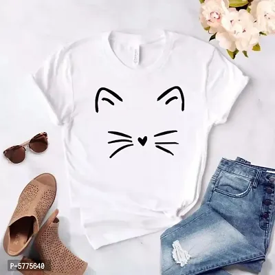 Trendy Attractive Cotton Blend Tees for Women-thumb0
