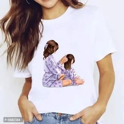 Classic Cotton Blend Printed Tshirt for Women