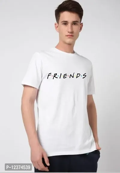 Stylish Printed Round Neck T-Shirt For Mens-thumb0