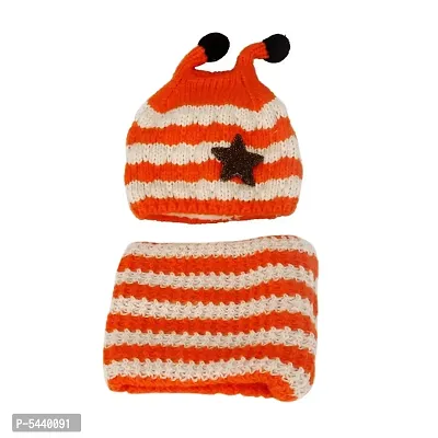 Winter Baby Wool Hat Hooded Scarf Earflap Knit Cap(1 to 3 Years)-thumb0