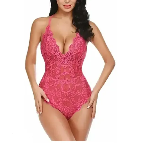 AmiLuv Women One Piece Lingerie Deep V Teddy Style Sexy Lace Bodysuit