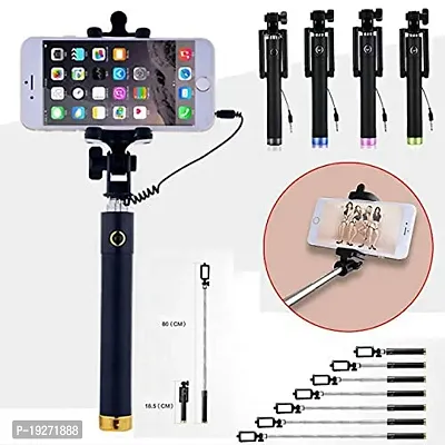 Selfie Stick for Mobile for clicking Photos  Making Video with Attached AUX Cable-thumb0