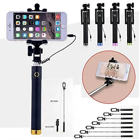 Selfie Stick for Mobile for clicking Photos  Making Video with Attached AUX Cable