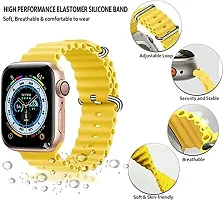 New Flexible Silicone Ocean Sport Bands Compatible With Apple Watch Band For Men Women, Replacement Straps For iWatch Series Ultra/8/7/6/5/4/3/2/1/SE(Only Strap)-thumb3