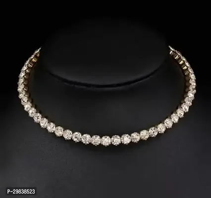 Elegant Golden Alloy Diamond Choker