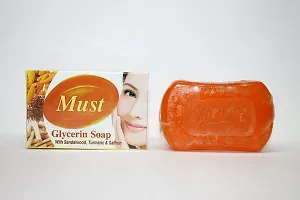 Must Glycerine Bathing Soap Bar for Glowing Skin - Free of Harsh Detergents, Dyes  Hardeners, 100g (Pack of 7)-thumb1