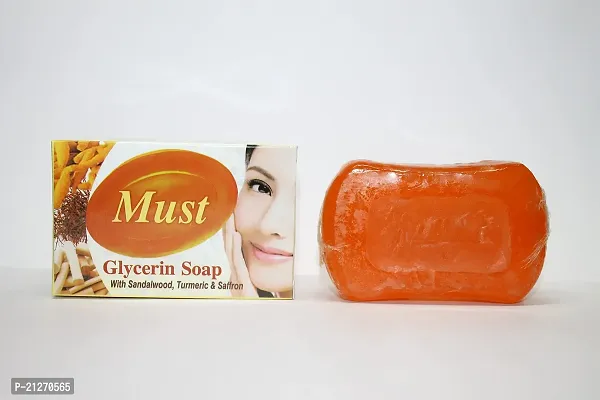 Must Glycerine Bathing Soap Bar for Glowing Skin - Free of Harsh Detergents, Dyes  Hardeners, 100g (Pack of 7)-thumb2