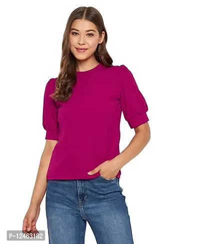 Elegant Pink Cambric Cotton  Top For Women