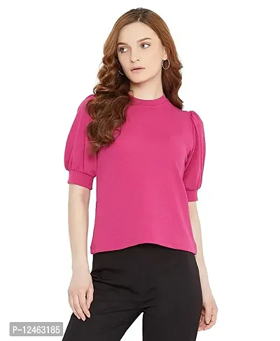 Elegant Pink Cambric Cotton  Top For Women