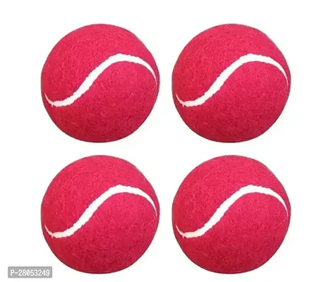 BOLDUP Cricket Tennis Ball for Training Rubber Heavy Soft Standard Size Perfect for Indoor Outdoor Cricket Tennis Beach Sports All Age Groups Red Combo of 4pc Pack of 4-thumb0