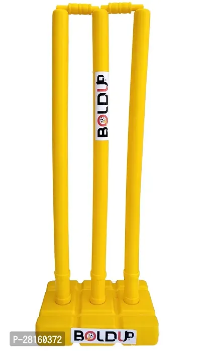 BOLDUP Cricket Plastic Wicket set For Men And Women  Yellow 1 set-thumb0