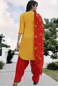 Classic Rayon Embroidered Kurta, Bottom and Dupatta Set for Women-thumb2