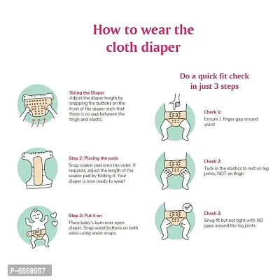 Tip n Topreg; Cloth Diapers for Babies Reusable and Adjustable (2 diapers + 4 inserts)-thumb3