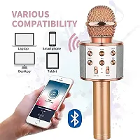 WS-858 Wireless Bluetooth Handheld Microphone Stand Karaoke Mike with Speaker Audio Recording for Cellphone(pack of 1)-thumb2