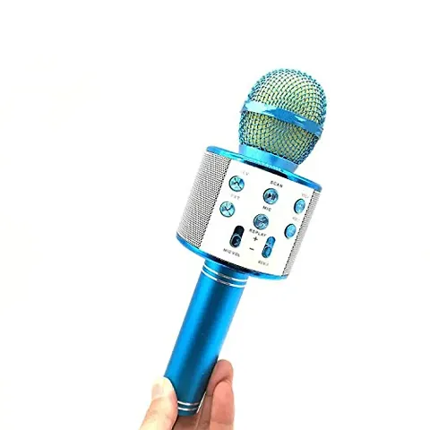 WS-858 Audio Recording Bluetooth Speaker for Karaoke Mic with Speaker  Radio Mic PACK OF 1