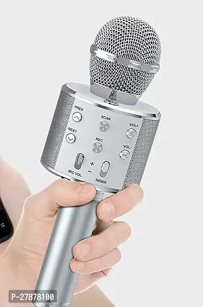 WS-858 Bluetooth Karaoke Wireless Microphone Condenser with Stand Mic PACK OF 1-thumb0