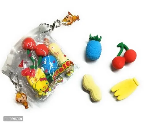 Fruit Eraser Beautiful Designer Pack of 1 Eraser  (Set of 4, Multicolor)-thumb0