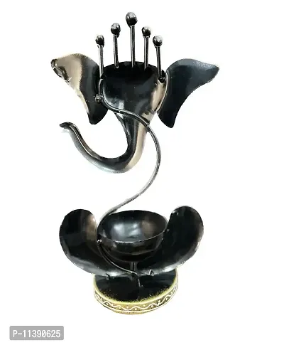 Handicrafy Iron Ganesha Decorative T-Light Candle Holder-thumb3