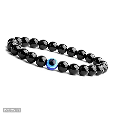 Black Tourmaline Stone Evil Eye Adjustable Beads Bracelet | Free Size, Natural Healing Gemstone Band for Women  Men-thumb4
