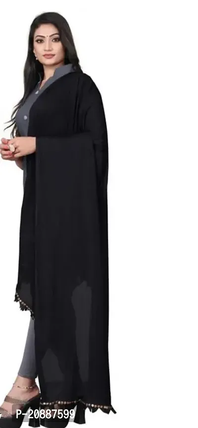 Sapphire Fashion - Black Cutting Sequence lace Dupatta-thumb3