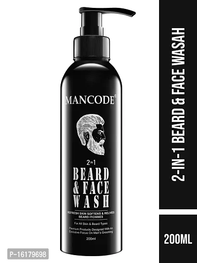 MAN CODE Beard  Face Wash For Men Deep Impact Intense Clean 2 In 1 Beard Mooch  Face Wash Enriched With Aloe Vera Neem Oil Vitamin E  Menthol, 200ml (Pack Of 1)-thumb2