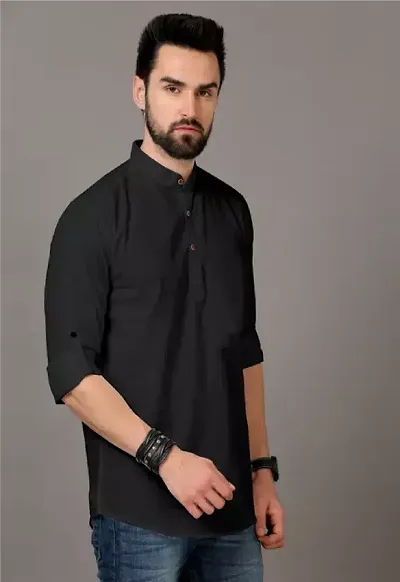 Reliable Solid Short Length Kurta For Men