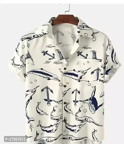 Reliable Cotton Blend Printed Short Sleeves Casual Shirts For Men