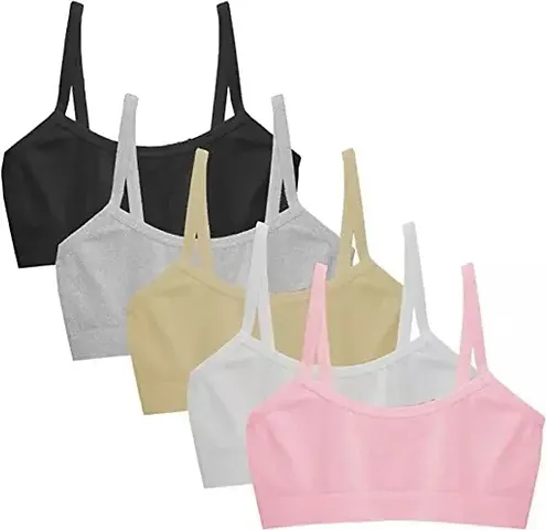 Womens Non Padded Non-Wired Full-Coverage Bra-Pack of 5