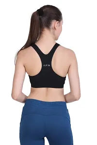 Stylish Black Cotton Solid Sports Bra For Women-thumb2