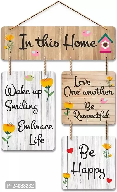 Wallfly Eye-Catching Set Of 4 Wall Hanging Quotes For Home Decor, Wall Decoration And Gift Item - 21 Inch X 12 Inch-thumb0