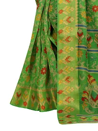 JULEE Women's Cotton Printed Saree Maitri Green-thumb3