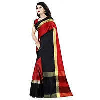 JULEE Women's Woven Cotton Silk Saree With Unstitched Blouse Piece (AURA SAREE RED -JUL03_Red)-thumb2