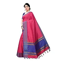 JULEE Women's Cotton Silk Checkered Saree Manipuri Pink-thumb2