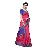 JULEE Women's Cotton Silk Checkered Saree Manipuri Pink-thumb3