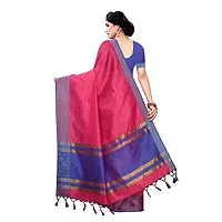 JULEE Women's Cotton Silk Checkered Saree Manipuri Pink-thumb1