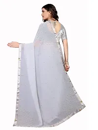 JULEE Women's Georgette Saree With Blouse (Gold Moti Grey_Grey)-thumb2