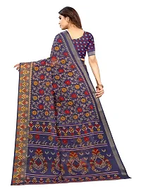 JULEE Women's Cotton Printed Saree Maitri Navy-thumb1