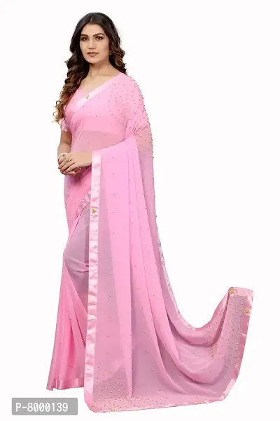 Buy Pink Sequinned Georgette Saree Online