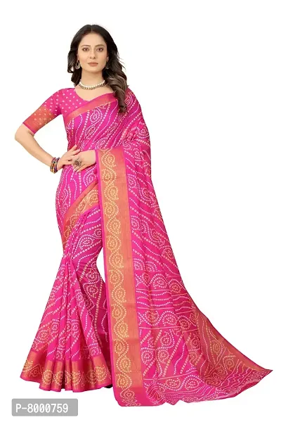 JULEE Women's Cotton Silk Printed Saree - Famous Rani-thumb0