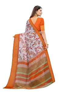 JULEE Women's Cotton Printed Saree Dhanvel Orange-thumb2