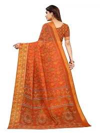 JULEE Women's Cotton Printed Saree Maitri Orange-thumb2