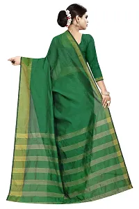 JULEE Women's Woven Cotton Silk Saree With Unstitched Blouse (LP Pallu Green-JUL_Green)-thumb1