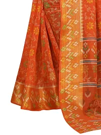 JULEE Women's Cotton Printed Saree Maitri Orange-thumb4