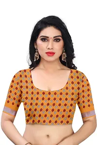JULEE Women's Cotton Printed Saree Maitri Yellow-thumb4