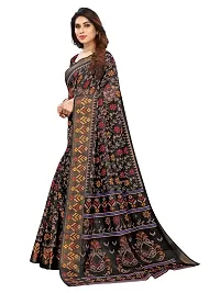 JULEE Women's Cotton Printed Saree Maitri Black-thumb2