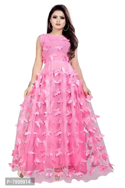 Buy Julee Women s Maxi Anarkali Gown titli Gown Pink julee pink free Size Online In India At Discounted Prices